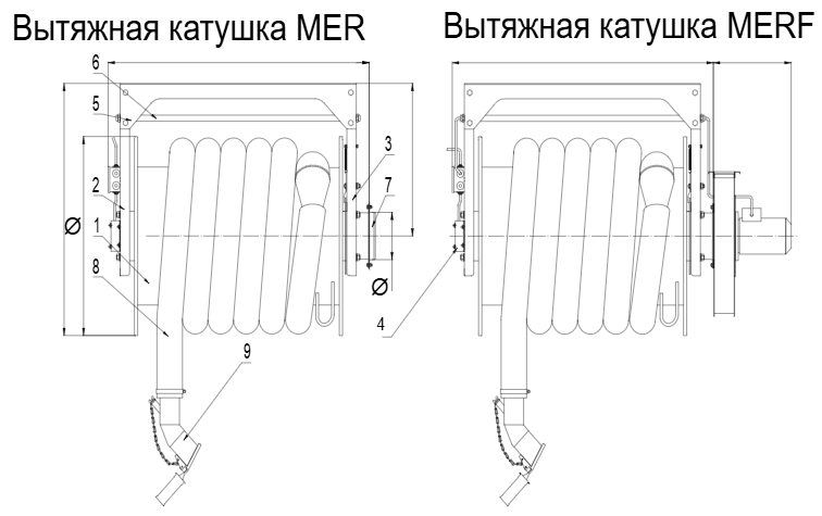 Моторизированная вытяжная катушка MER-P 1